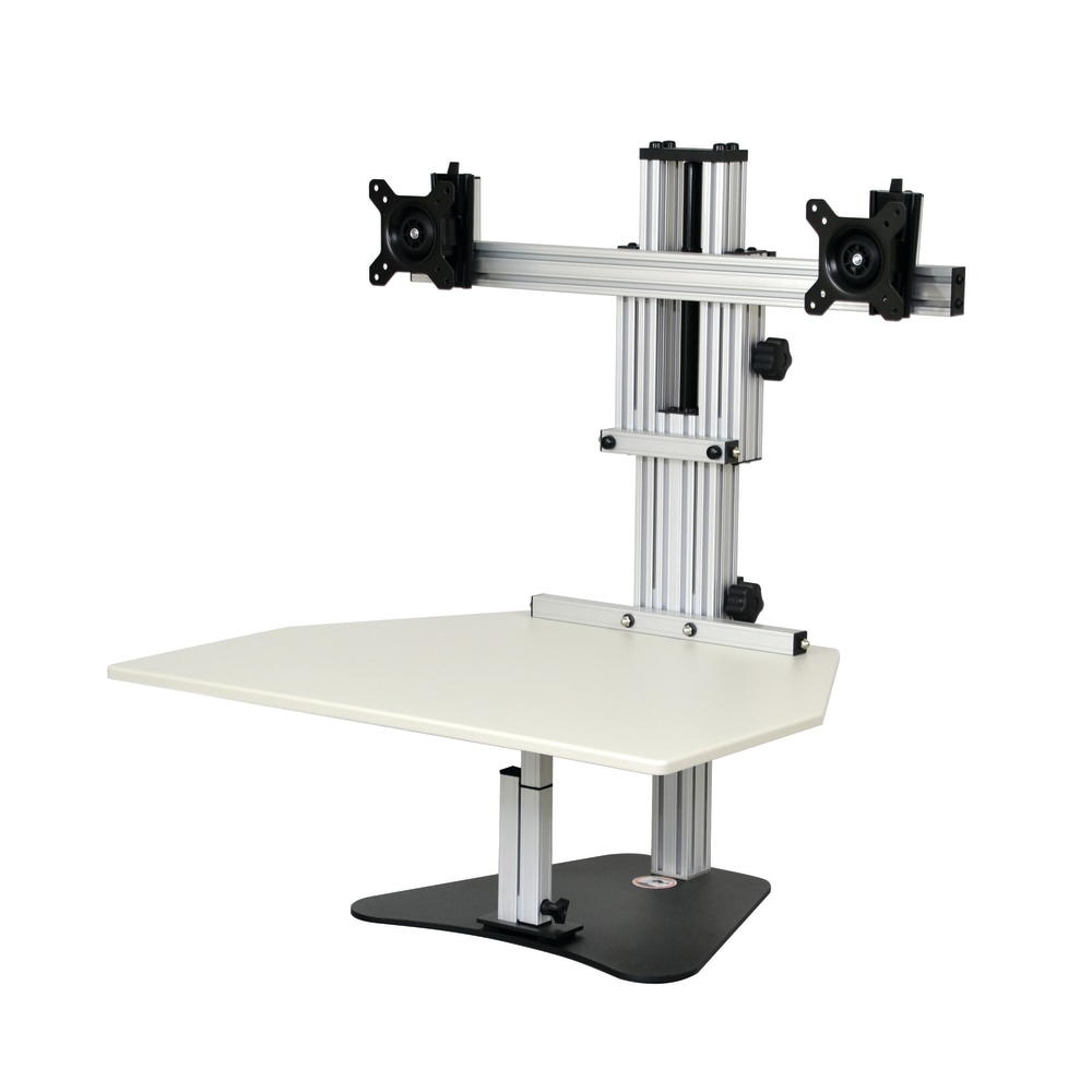 Ergo Desktop Kangaroo Elite Height-Adjustable Dual-Monitor Desk, Putty MPN:ED-KE-PUT-FA