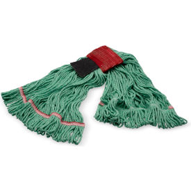 Carlisle® Looped End Mop w/ Scrubber & Red Band Large Green - Pkg Qty 12 369424S09