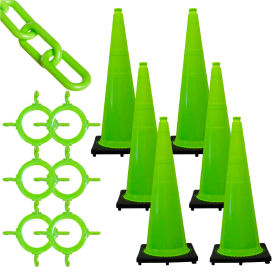 Mr. Chain 97214-6 Traffic Cone & Chain Kit Safety Green 14-6972