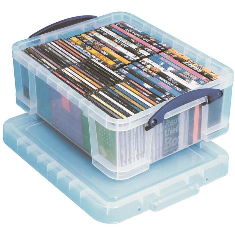 Really Useful Box Plastic Storage Container With Built-In Handles And Snap Lid, 17 Liters, 18 7/8in x 15 3/8in x 8in, Clear (Min Order Qty 4) MPN:US17C