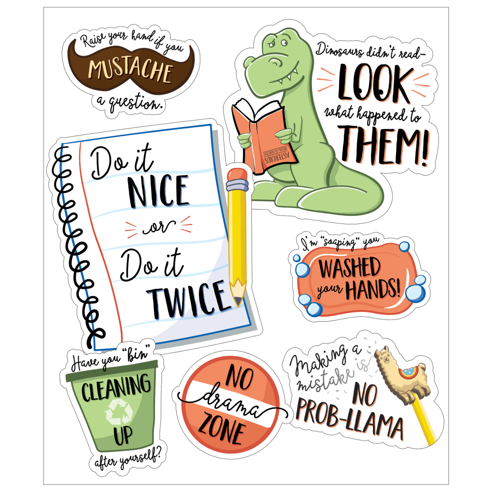 Carson Dellosa Education Playful Classroom Reminder Mini Bulletin Board Set, Multicolor (Min Order Qty 9) MPN:110521