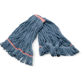 Carlisle® 4-Ply Anti-Microbial Looped End Mop w/ Red Band Large Blue - Pkg Qty 12 369325M14