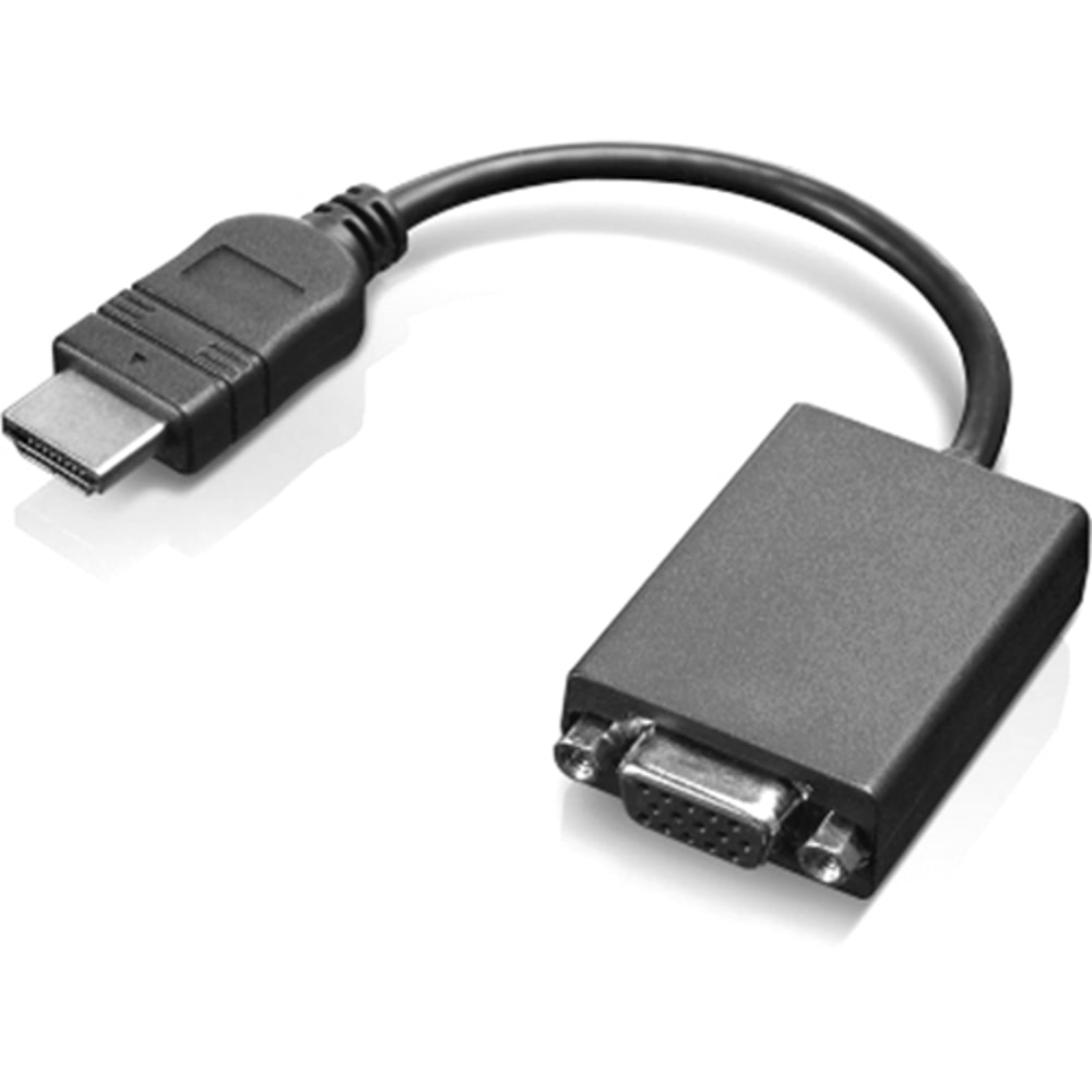 Lenovo HDMI to VGA Adapter Cable - HDMI/VGA Video Cable for Video Device, Projector - First End: 19-pin HDMI Type A Digital Audio/Video - Male - Second End: 15-pin HD-15 - Female - Black (Min Order Qty 2) MPN:0B47069