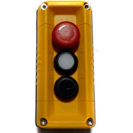 T.E.R. F71GY10020000001 VICTOR Wall Mount Control Station Yellow 3 Hole E-Stop + 2 Function F71GY10020000001