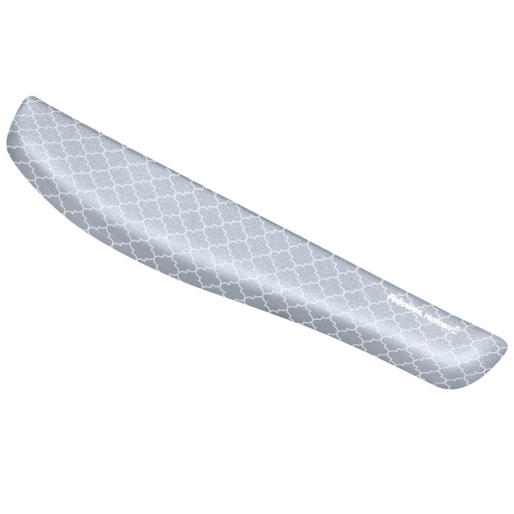 Fellowes PlushTouch Memory Foam Keyboard Wrist Rest with Microban, 1in H x 18 1/8in W x 3 3/16in D, Lattice Pattern, Gray/White (Min Order Qty 3) MPN:9549801