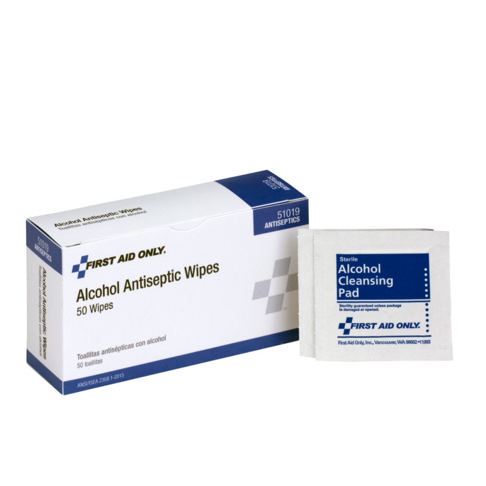 First Aid Only First Aid Alcohol Pads, Box of 50 (Min Order Qty 9) MPN:51019