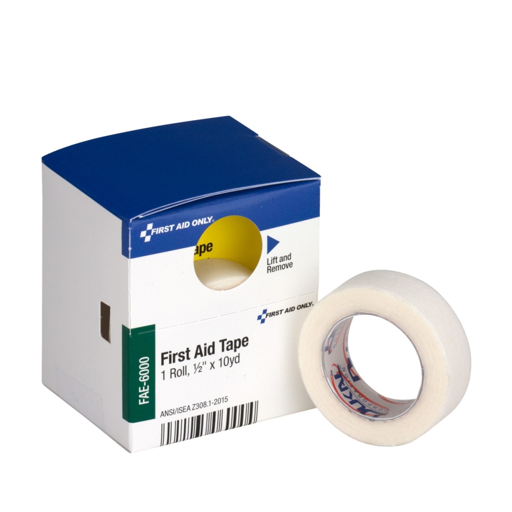 First Aid Only First Aid Tape, 1/2in x 10 Yards, White (Min Order Qty 9) MPN:FAE6000