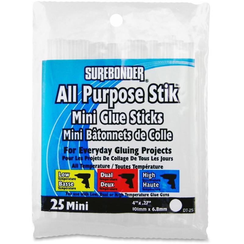 SureBonder All Purpose Mini Glue Sticks - 25 / Pack - Clear (Min Order Qty 16) MPN:DT25