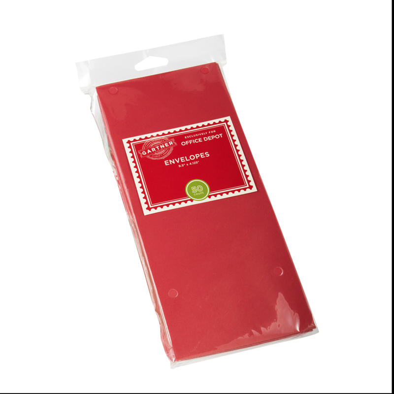 Gartner Studios #10 Envelopes, Gummed Seal, Red, Box Of 50 (Min Order Qty 8) MPN:70487