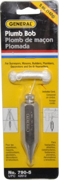 3-3/8 Inch Long, 3/4 Inch Diameter Steel Plumb Bob MPN:790-5