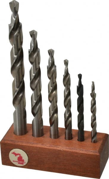 Drill Bit Set: Step Drill Bits, 6 Pc, 180 ° MPN:371S