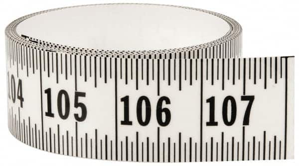 9 Ft. Long x 1-1/4 Inch Wide, 1/16 Inch Graduation, Clear, Mylar Adhesive Tape Measure MPN:ER-C108L-TC