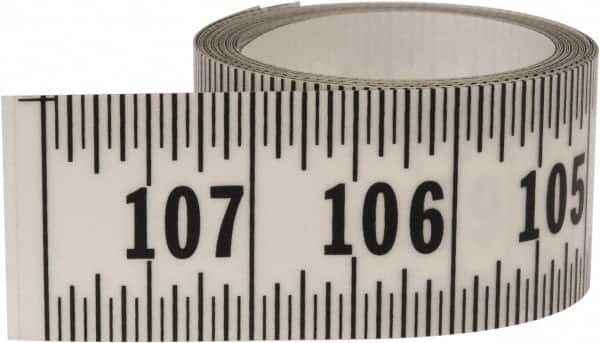 9 Ft. Long x 1-1/4 Inch Wide, 1/16 Inch Graduation, Clear, Mylar Adhesive Tape Measure MPN:ER-C108R-TC