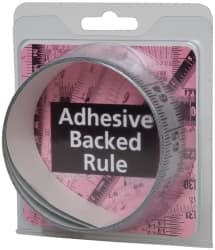 6 Ft. Long x 1-1/4 Inch Wide, 1/16 Inch Graduation, Silver, Mylar Adhesive Tape Measure MPN:ER-S072L-TC