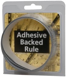 6 Ft. Long x 1-1/4 Inch Wide, 1/16 Inch Graduation, Silver, Mylar Adhesive Tape Measure MPN:ER-S072R-TC