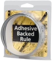 9 Ft. Long x 1-1/4 Inch Wide, 1/16 Inch Graduation, Silver, Mylar Adhesive Tape Measure MPN:ER-S108R-TC