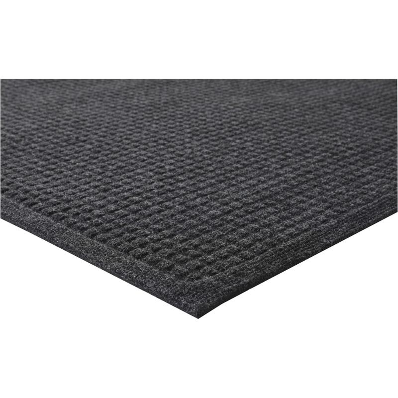 Genuine Joe 99% Recycled EcoGuard Eternity Indoor Floor Mat, 3ftW x 5L, Charcoal Gray MPN:58936