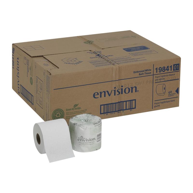 Pacific Blue by GP PRO, 1 Ply, Standard Roll Toilet Paper, 4.05x4, 20% Recycled, White, 550 Sheets, 40 Rolls per Case (Min Order Qty 2) MPN:19841/01