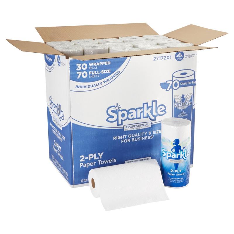 Sparkle Professional Series by GP PRO 2-Ply Kitchen Paper Towels, 70 Sheets Per Roll, Pack Of 30 Rolls (Min Order Qty 2) MPN:2717201