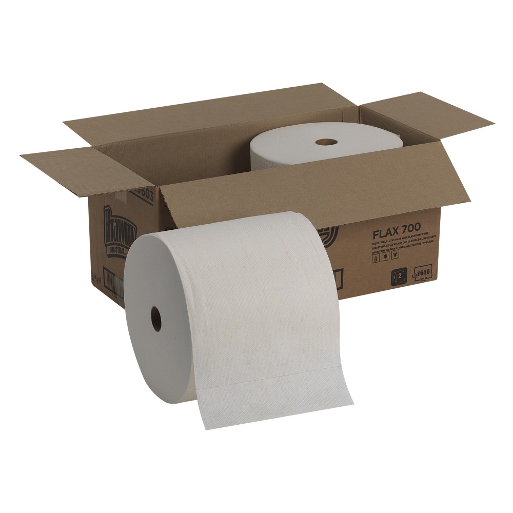 Brawny Industrial FLAX 700 Heavy-Duty 1-Ply Paper Towels, 825 Sheets Per Roll, Pack Of 2 Rolls MPN:29603