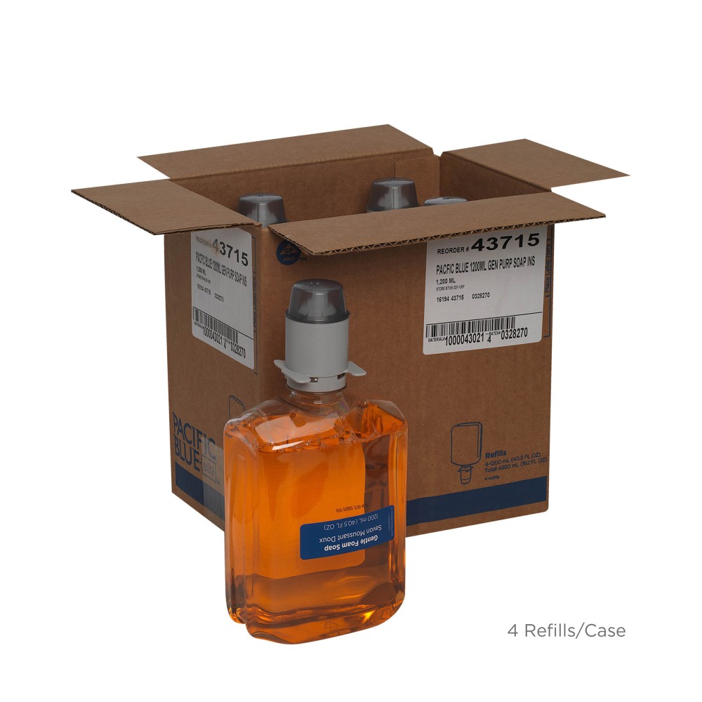 Pacific Blue Ultra by GP PRO Gentle Foam Hand Soap Refills, Pacific Citrus, 4 Bottles Per Case MPN:43715