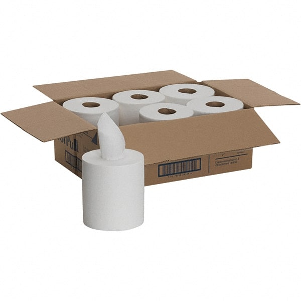 Paper Towels: Hard Roll, 6 Rolls, Roll, 1 Ply, White MPN:28124