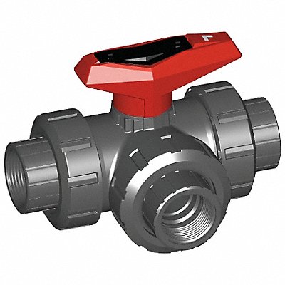 PVC Ball Valve 3-Way Union FNPT 2 MPN:161543107
