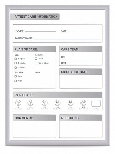 Patient Room Dry Erase Board Steel 24 W MPN:GRPM211P-23