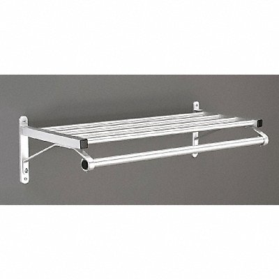 Coat Rack 1 Shelf 72 In W Satin Aluminum MPN:501-72SA