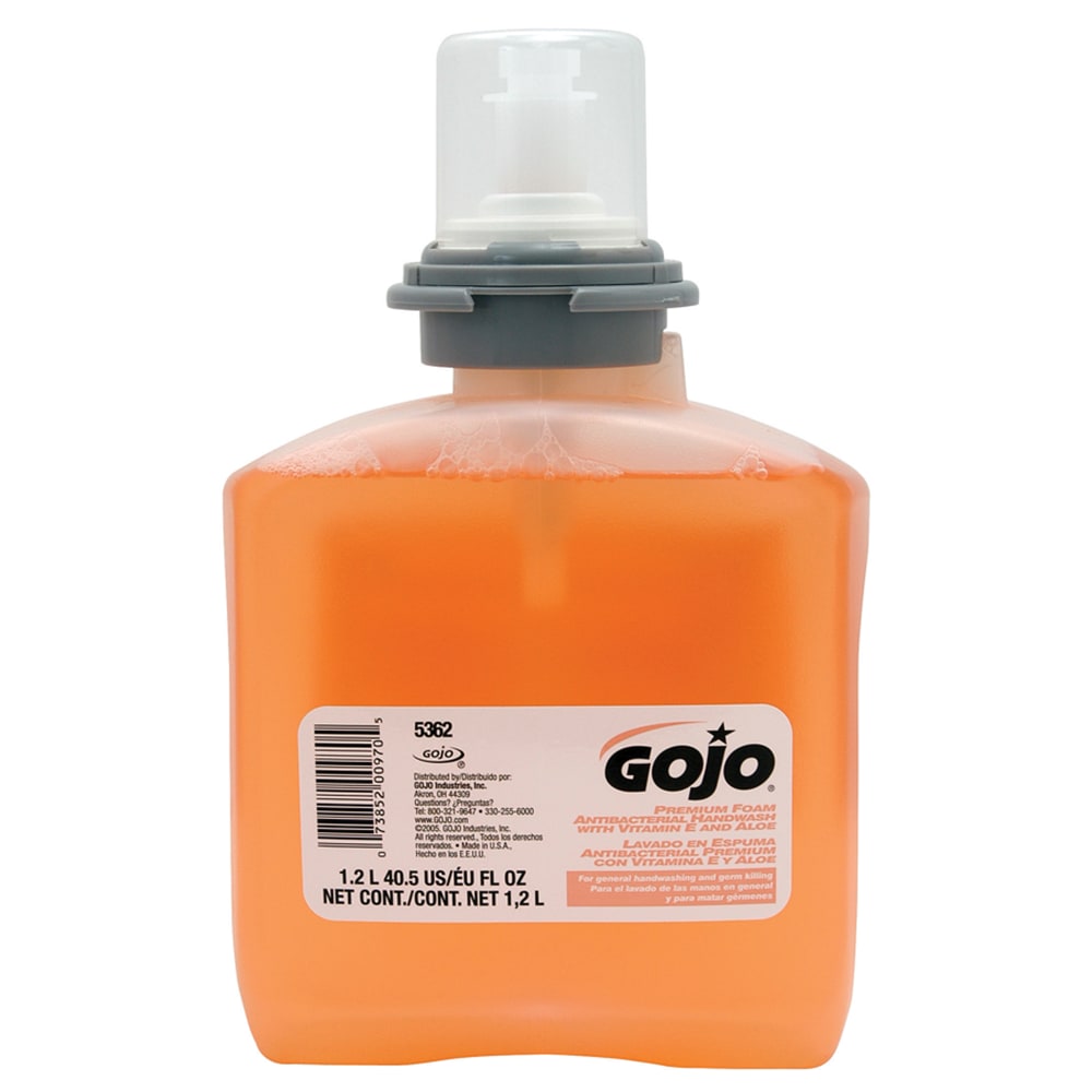 GOJO TFX Touch-Free Antibacterial Foam Hand Soap, Orange Scent, 40.5 Oz Bottle (Min Order Qty 2) MPN:5362-02