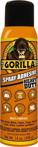 Spray Adhesive: 14 oz Aerosol Can, Clear MPN:6301502