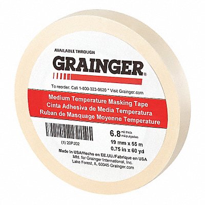 Masking Tape 3/4 W 60 yd L Tan MPN:20PJ02