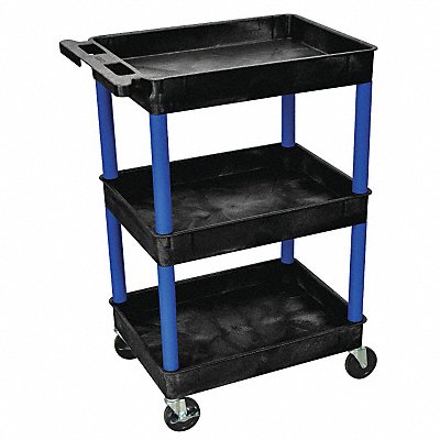 Utility Cart 300 lb Load Cap. 3 Shelves MPN:BKSTC111BU