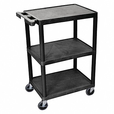 Utility Cart 300 lb Cap. PE 3 Shelves MPN:HE34-B