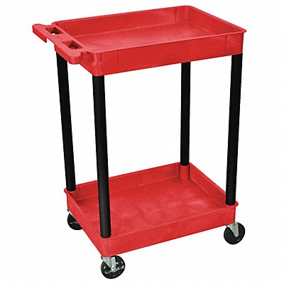 Utility Cart 300 lb Cap. PE 2 Shelves MPN:RDSTC11BK