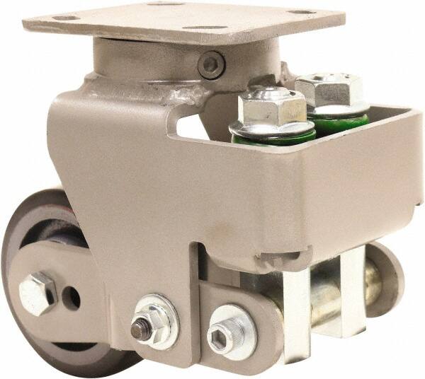 Swivel Top Plate Caster: Polyurethane Mold on to Cast Iron Center, 4