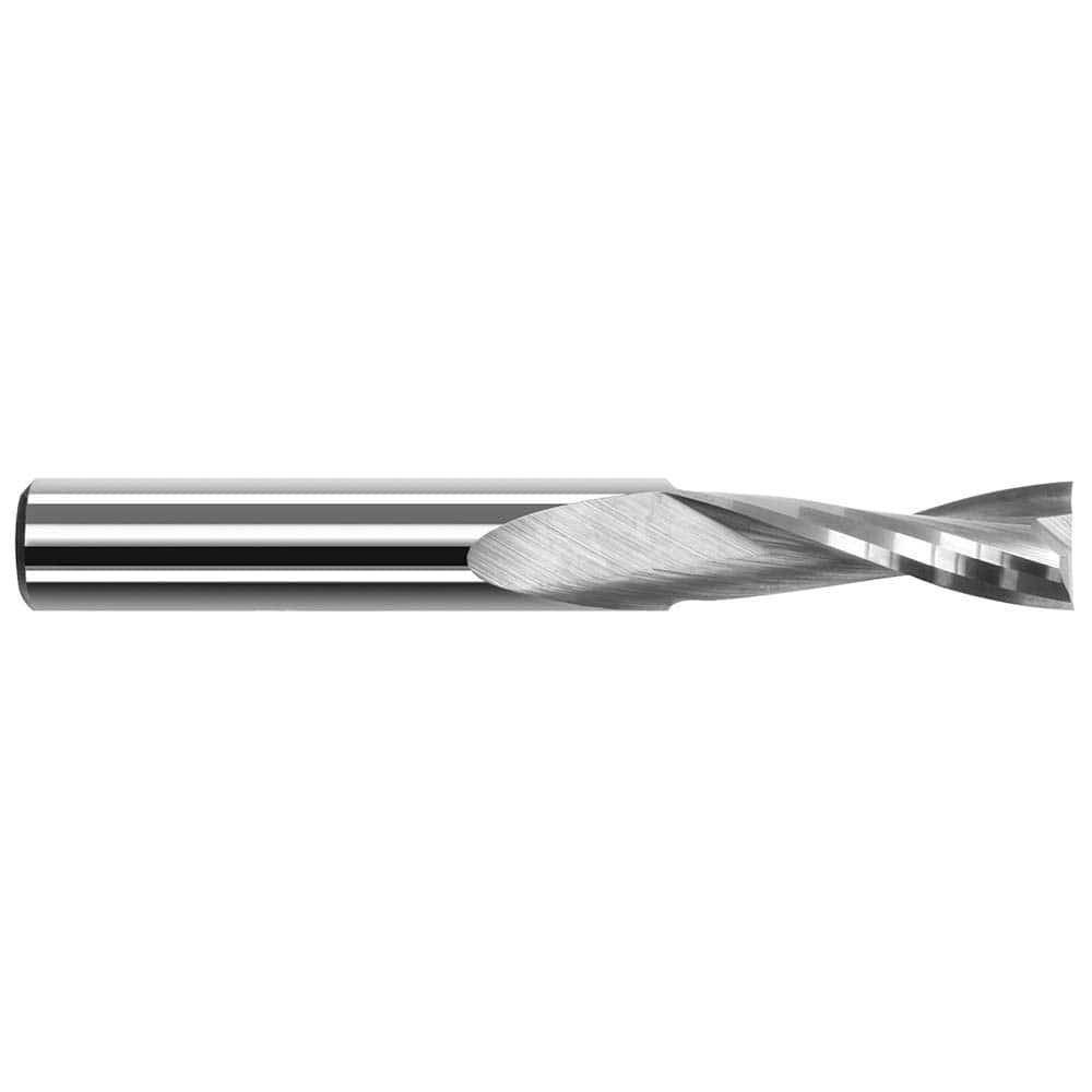Square End Mill: 0.025'' Dia, 1/8'' LOC, 1/8'' Shank Dia, 1-1/2'' OAL, 2 Flutes, Solid Carbide MPN:49825