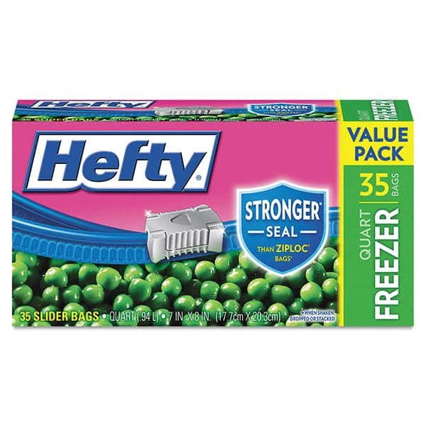 Freezer Bag: 1 qt, Slide-Seal Closure, Clear, Plastic MPN:RFPR88079