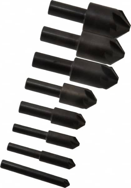 Countersink Set: 8 Pc, 1/4 to 1