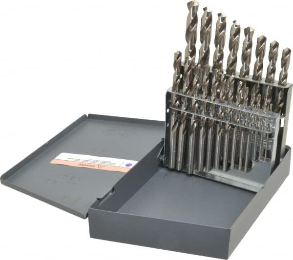 Drill Bit Set: Jobber Length Drill Bits, 21 Pc, 118 ° MPN:66693706