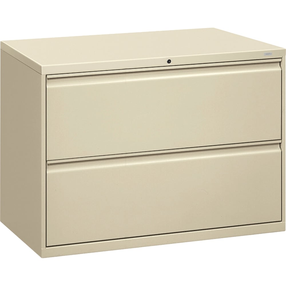 HON 800 42inW x 19-1/4inD Lateral 2-Drawer File Cabinet With Lock, Putty MPN:892LL