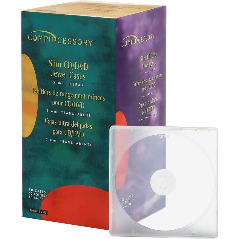 Compucessory Slim Disc Case - Polypropylene - Clear, Translucent (Min Order Qty 3) MPN:55307