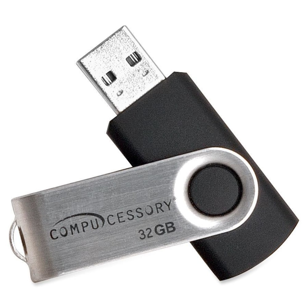 Compucessory Memory Stick-compliant Flash Drive - 32 GB - USB 2.0 - 12 MB/s Read Speed - 480 MB/s Write Speed - Silver - 1 Year Warranty (Min Order Qty 4) MPN:91007