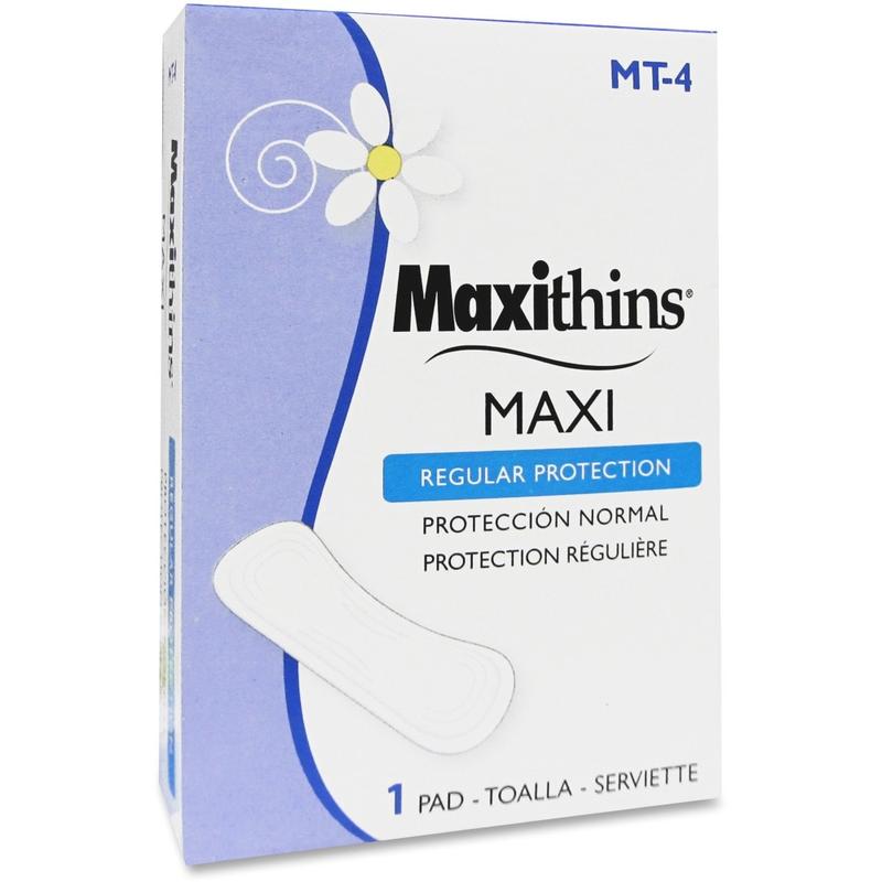 Hospeco MaxiThins Maxi Pads For Vending Machines, Maxi Absorbency, Carton Of 250 Pads MPN:HOSMT4