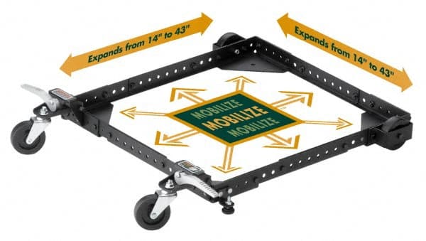 Universal Machine Bases & Accessories, Product Type: Mobile Base , Maximum Length (Inch): 43 , Maximum Depth (Inch): 43 , Stand Load Capacity (Lb.): 400  MPN:PM-1000