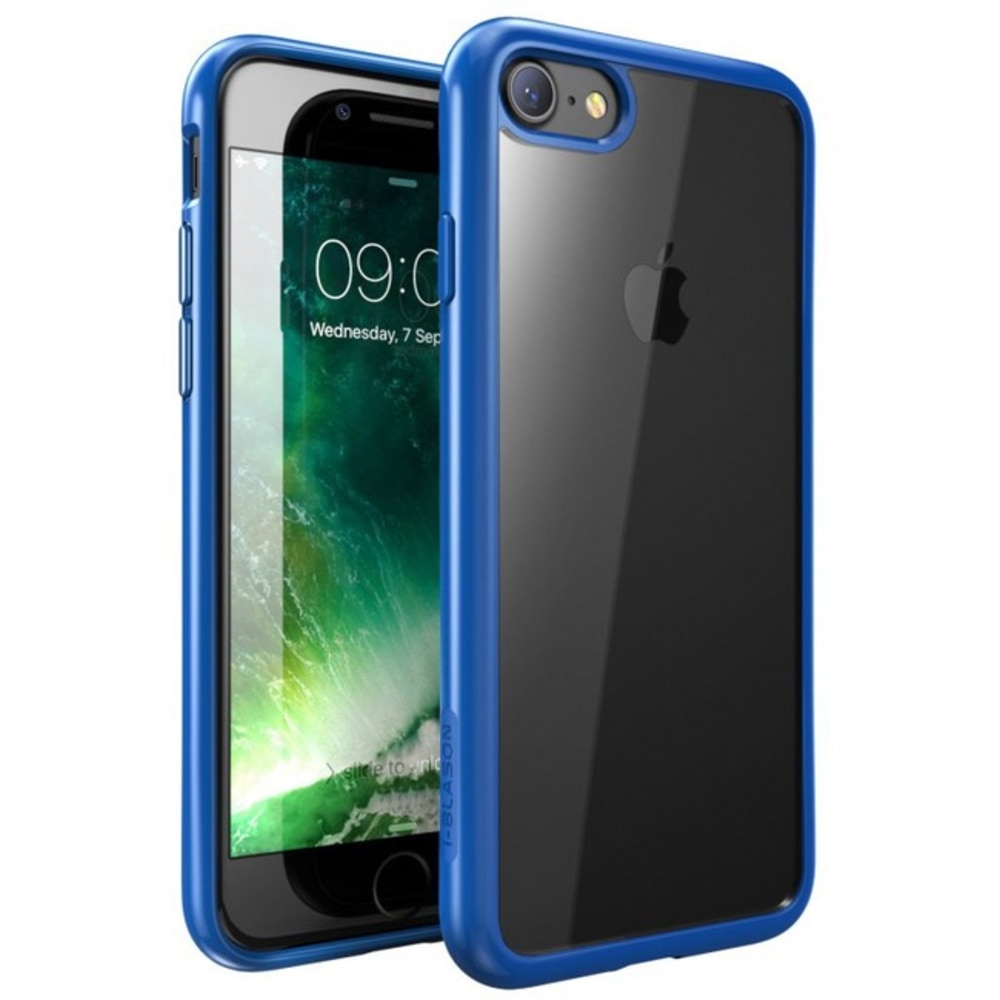 i-Blason Halo Scratch Resistant Hybrid - Back cover for cell phone - rubber - navy, clear - for Apple iPhone 7, 8 (Min Order Qty 4) MPN:IPH8-HALO-CR/NY