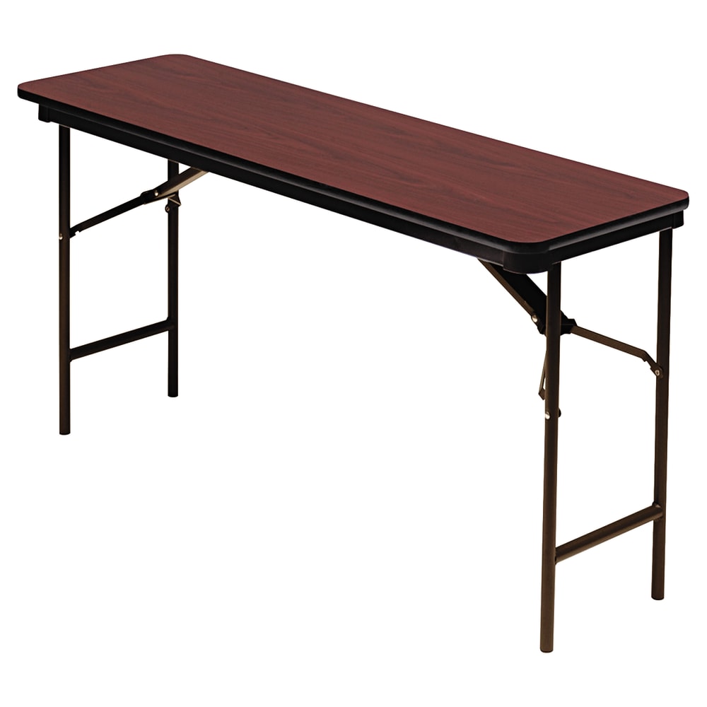 Iceberg Premium Folding Table, Rectangle, 60inW x 18inD, Mahogany/Brown MPN:55274