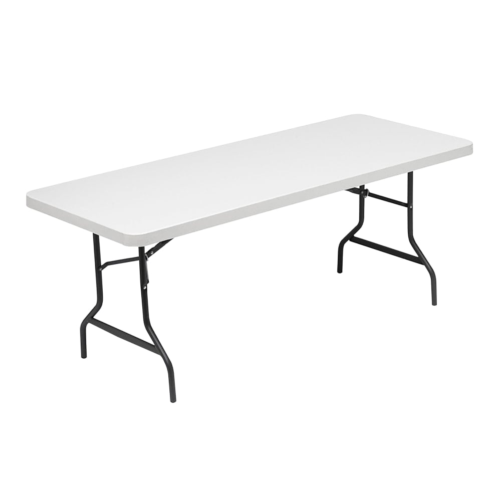 Realspace Molded Plastic Top Folding Table, 29inH x 72inW x 30inD, Gray Granite MPN:81828