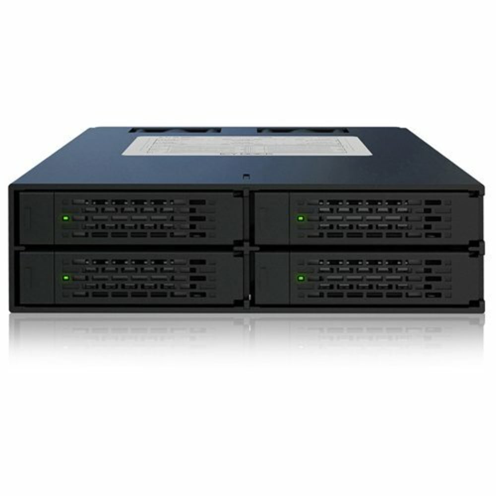 Icy Dock MB994SP-4S Drive Bay Adapter Serial ATA, Serial Attached SCSI (SAS) - Serial ATA Host Interface Internal - Matte Black - 4 x HDD Supported - 4 x SSD Supported - 4 x Total Bay - 4 x 2.5in Bay - 12 Gbit/s Data Transfer Rate MPN:MB994SP-4S