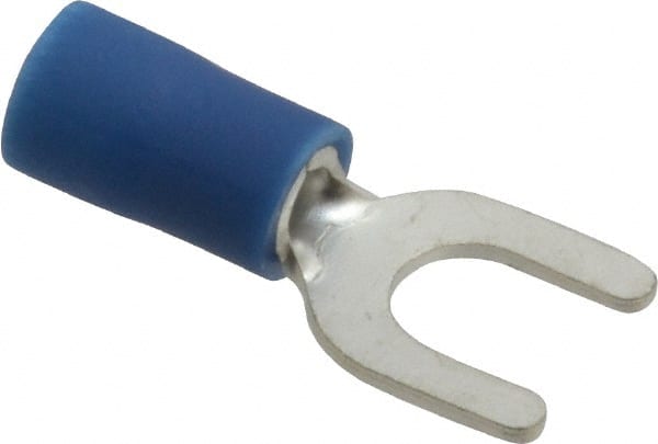 Standard Fork Terminal: Blue, Vinyl, Partially Insulated, #10 Stud, Crimp MPN:83-7171